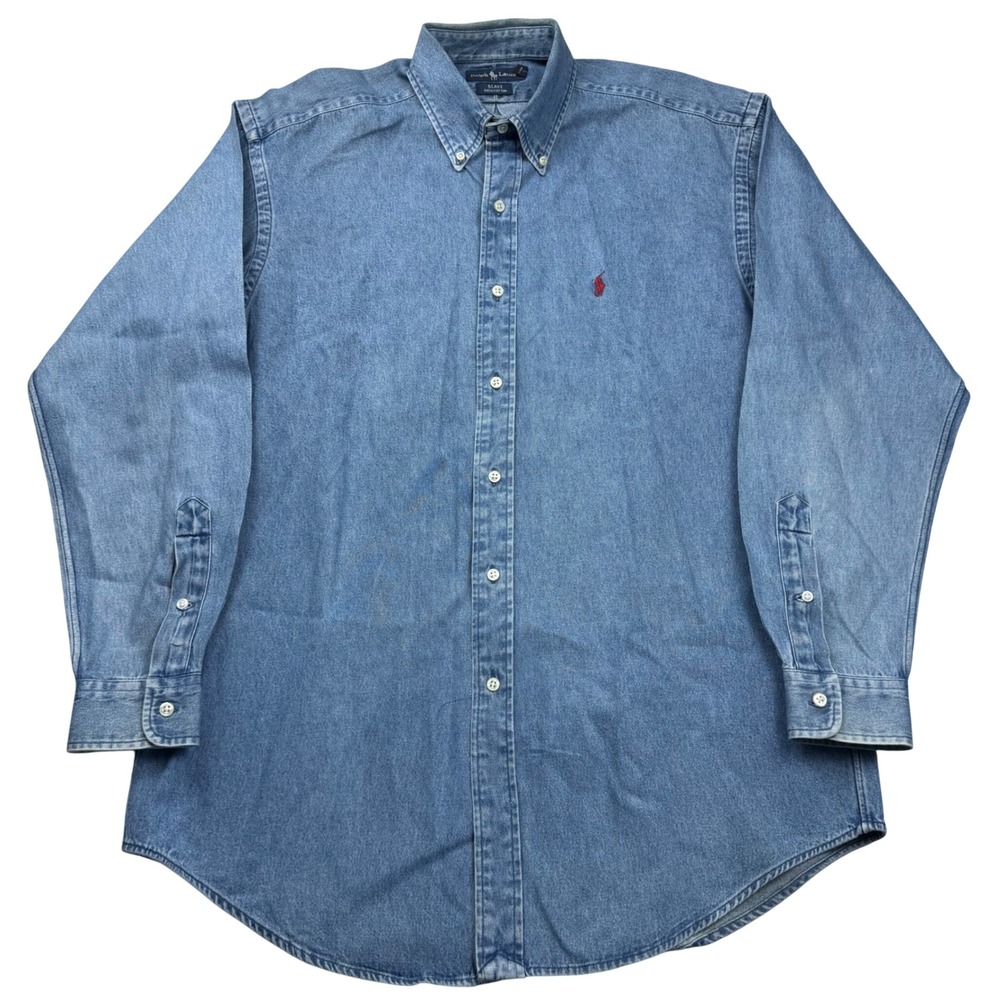 Polo Ralph Lauren Blake Denim Shirt Mens Medium Long Sleeve Button Down Preppy